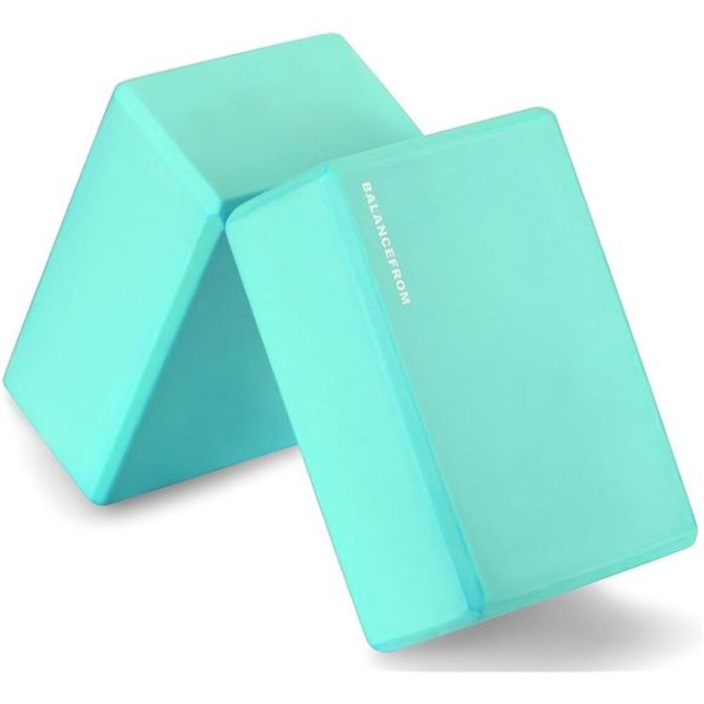 Set of 2 High Density Yoga Blocks, 9"x6"x4" Each, Pair, Multiple Colors
